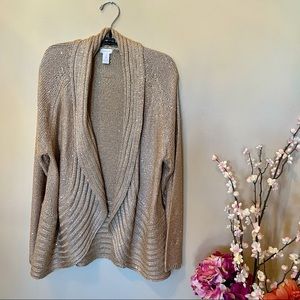 Chico’s Gold Sequin Cardigan Size 2/Large